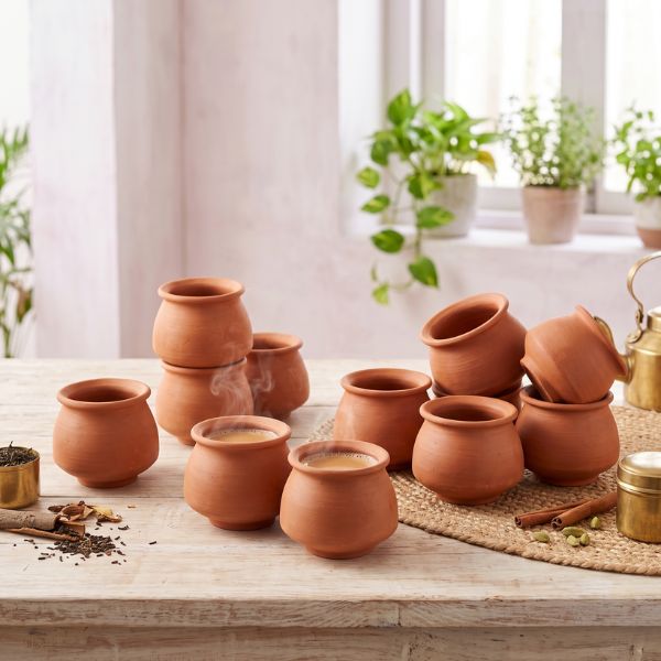 DESIGNA HANDI Kullad Natural Terracotta Party Pack | 120ml, Set of 12