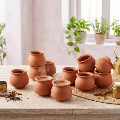 DESIGNA HANDI Kullad Natural Terracotta Party Pack | 120ml, Set of 12