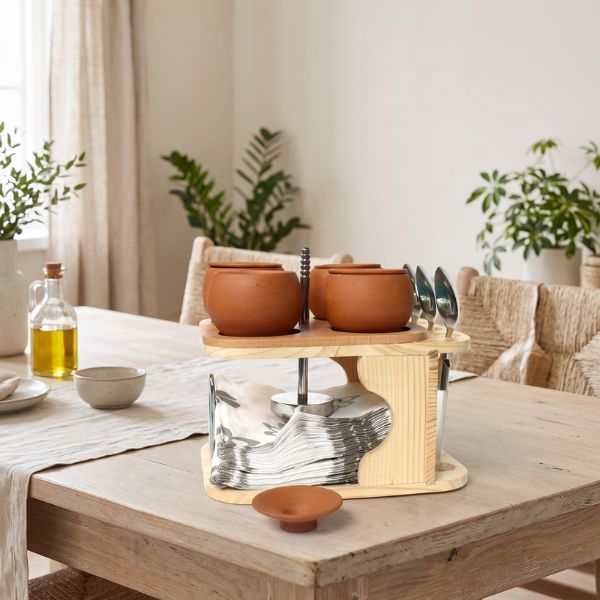 DINING TABLE ORGANIZER with Terracotta Pots