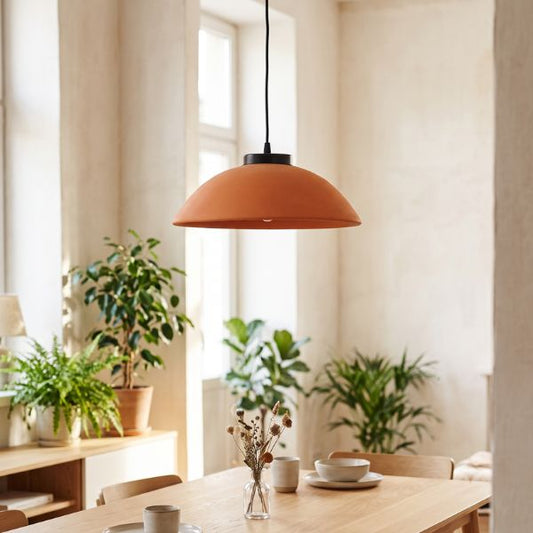 DISK XL1 Handcrafted Terracotta Saucer Pendant Light