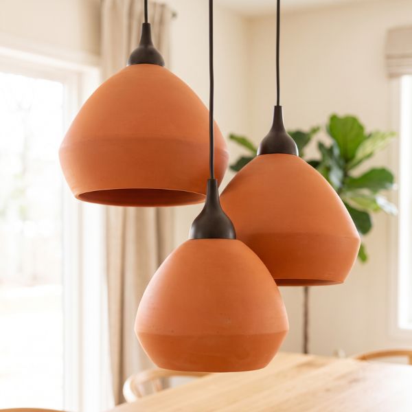 DOMATIC CL1 Handcrafted Terracotta Dome Pendant Light