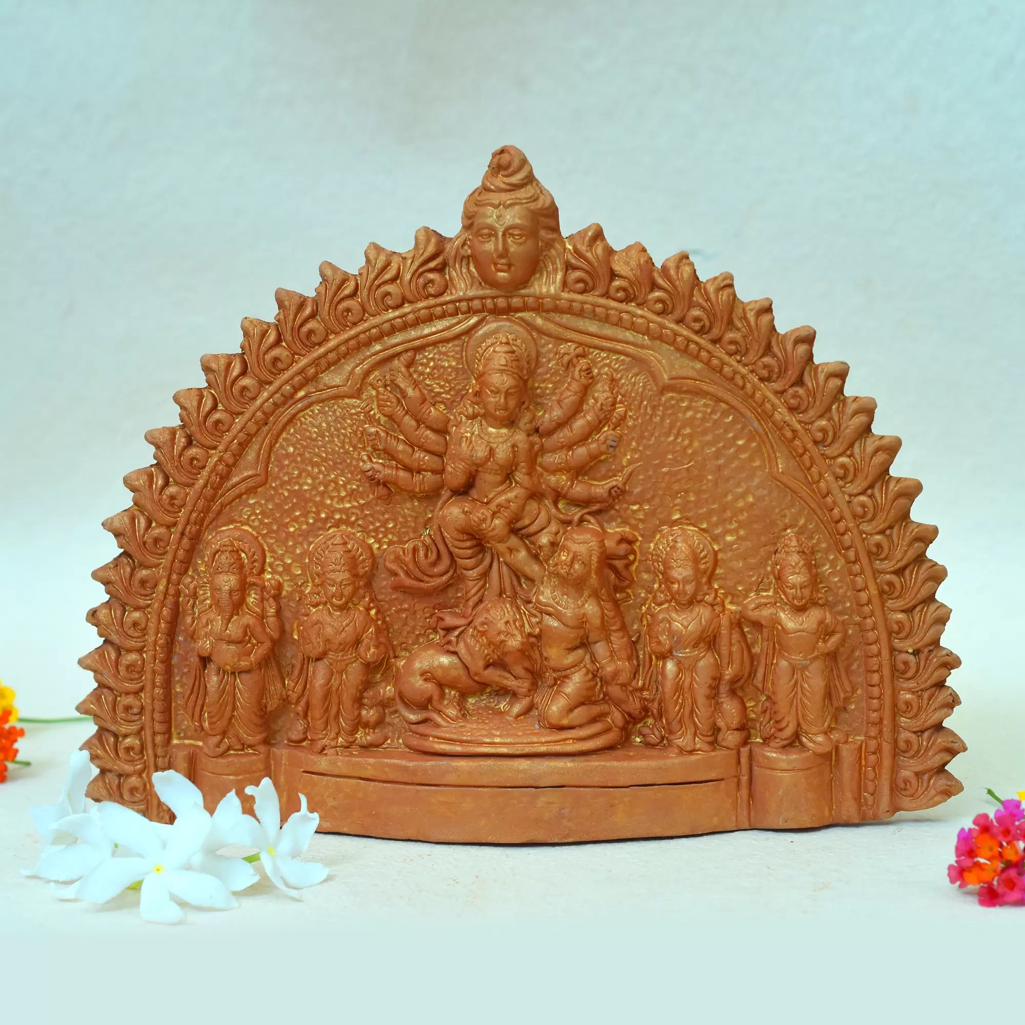 Goddess Durga Family Little Idol – Terracotta Combo Pack Puja Kit