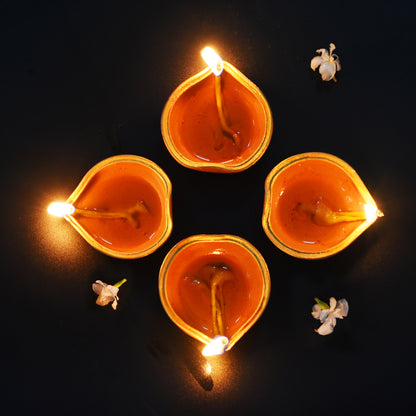 Heart Shape Diya – Diwali Special (Set of 12 Diyas & Cotton Wicks)