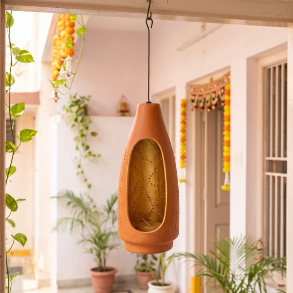 Diya Agarbatti Lantern (D2) Hanging Puja / Mandir Accessory