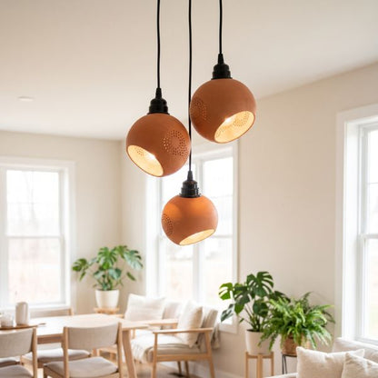 GLO TILT (CL1) Handcrafted Terracotta Pendant Light Cluster