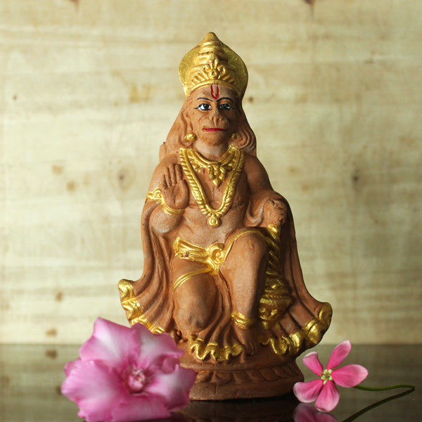 Ashirwadam Hanuman (S1) Terracotta Idol