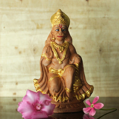 Ashirwadam Hanuman (S1) Terracotta Idol