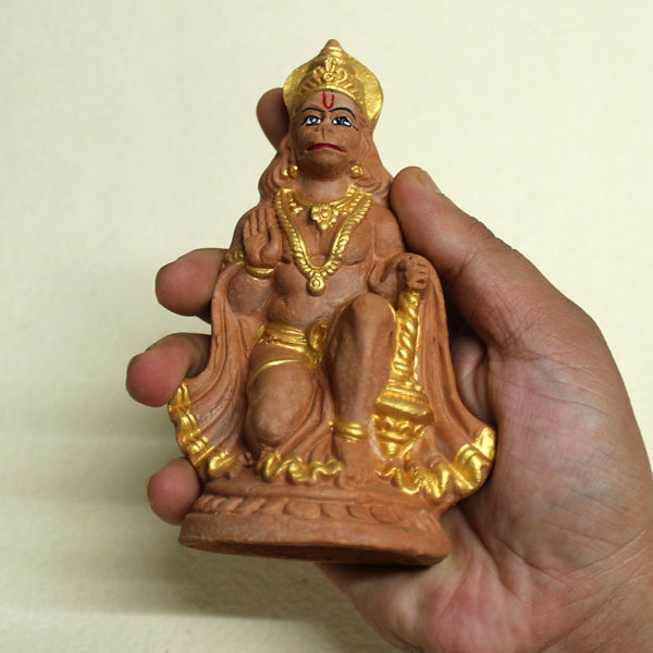 Ashirwadam Hanuman (S1) Terracotta Idol