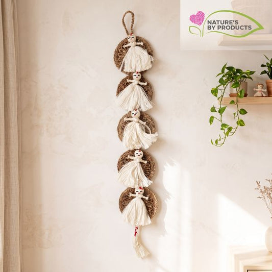 Handwoven Decorative White Doll Wall Hanging