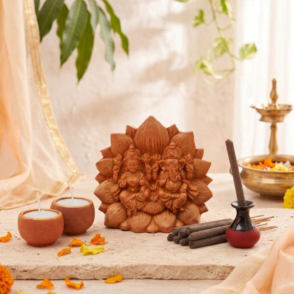 Little Ganesh & Lakshmi Terracotta Puja Combo Kit & Gift Pack