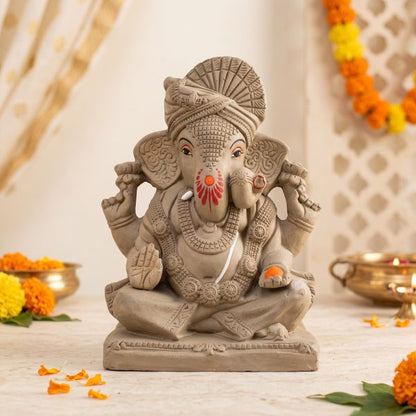 Maharaja Ganesh Idol – Eco-Friendly Handcrafted Clay Idol