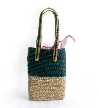 Sabai Grass Lunch Bag Dual Colour : Indigo