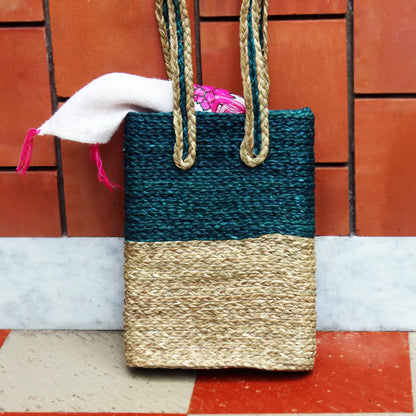 Sabai Grass Lunch Bag Dual Colour : Indigo