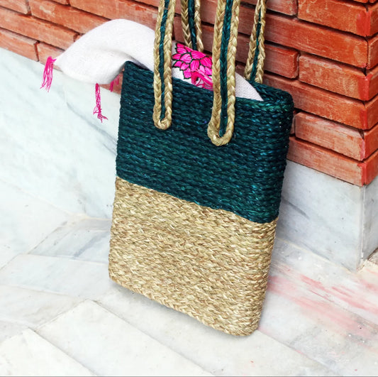 Sabai Grass Lunch Bag Dual Colour : Indigo