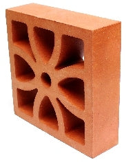 PARTITION JALI A Natural Terracotta Floral Screen Breeze Block (1 Piece Sample Pack)