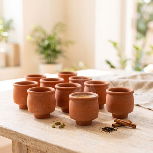 Natural Coloured Pillar Terracotta Kullad Party Pack | 75ml, Set of 24