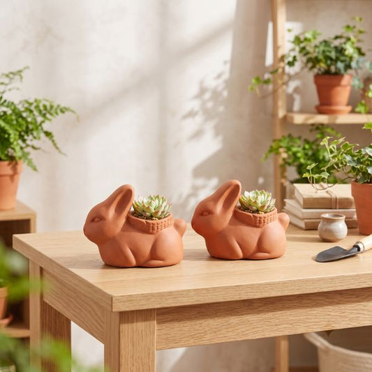 RABBIT Tabletop Succulent & Decor Planter (Set of 2)
