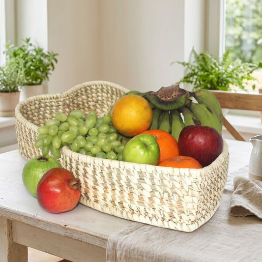 Sabai Grass Heart Shaped Multi Utility Basket Set Of 2