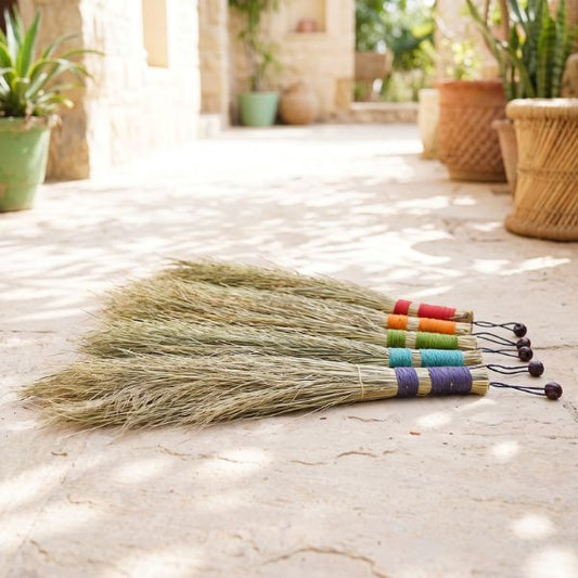 Set of 5 Natural Date-Palm Brooms (Khajur Jhadu)
