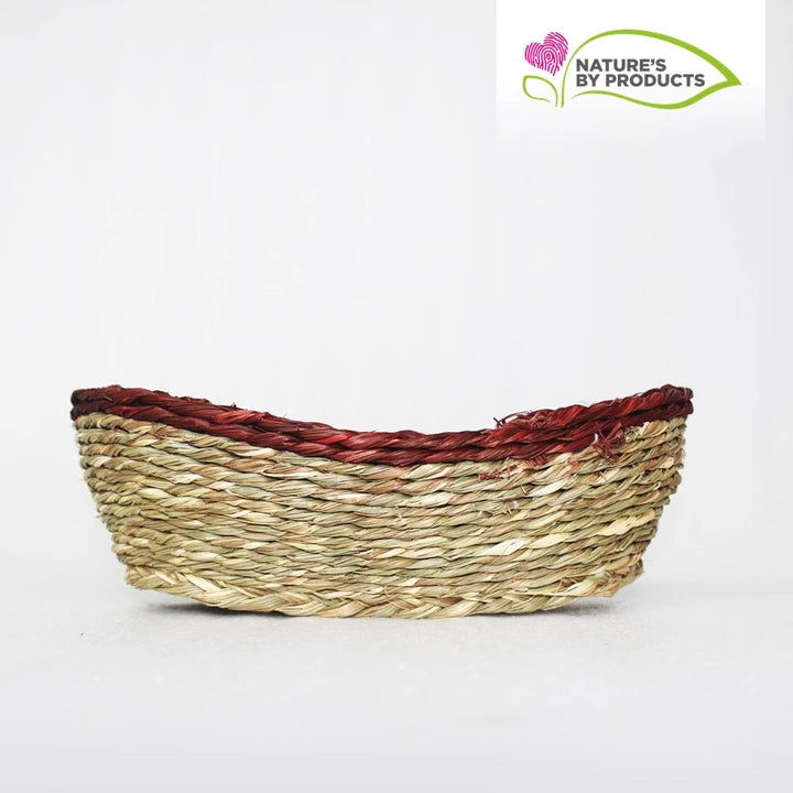 Sabai Grass Multi Utility Oblong Basket with Red Border