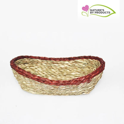 Sabai Grass Multi Utility Oblong Basket with Red Border