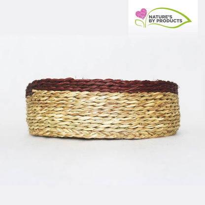 Sabai Grass Multi Utility Round Basket with Red Border