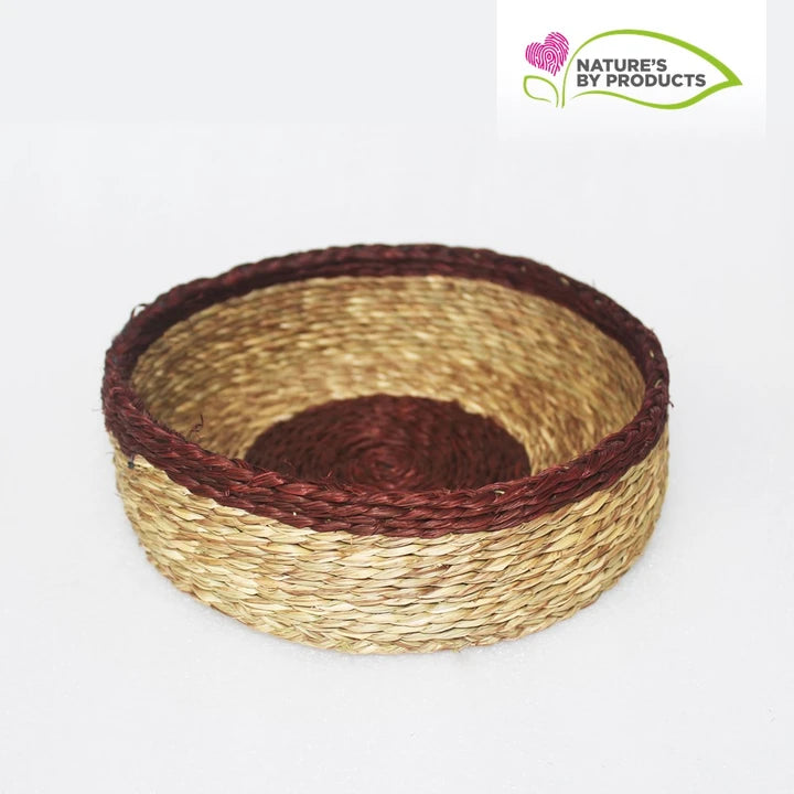Sabai Grass Multi Utility Round Basket with Red Border