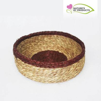 Sabai Grass Multi Utility Round Basket with Red Border
