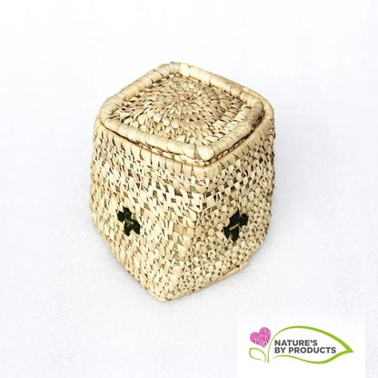 Sabai Grass Twisted Cuboid Accessory / Jewellery Box / Trinket  : Handmade and 100% Natural