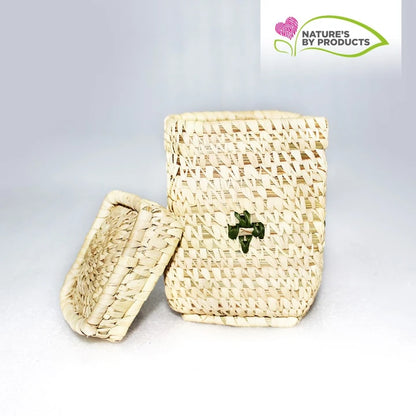 Sabai Grass Twisted Cuboid Accessory / Jewellery Box / Trinket  : Handmade and 100% Natural