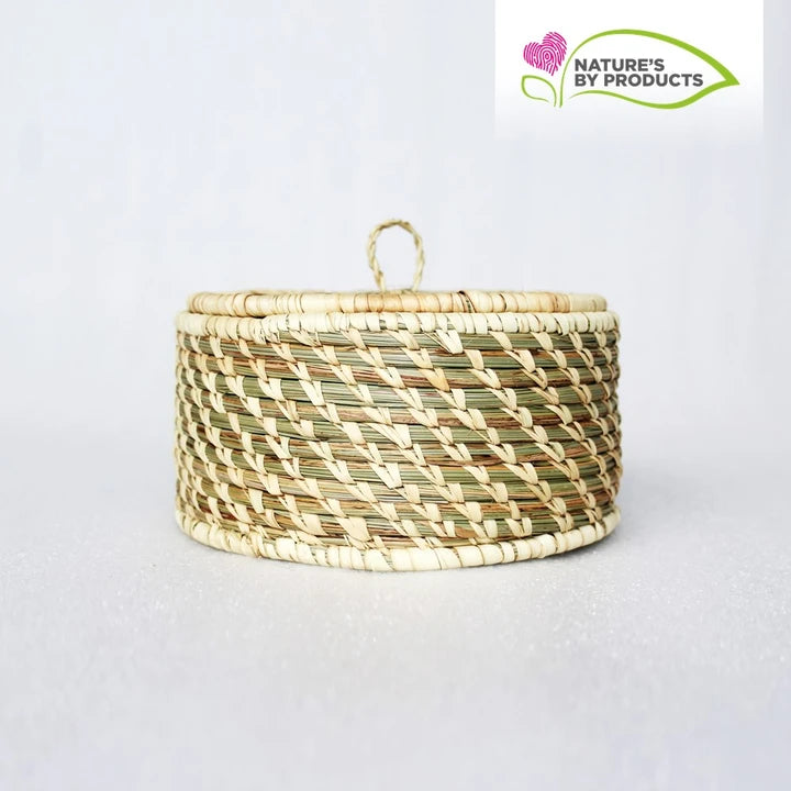 Sabai Grass Round Accessory / Jewellery Box / Trinket