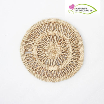Handwoven Jute Round Table Mat Set of 6 (10.5 inch)