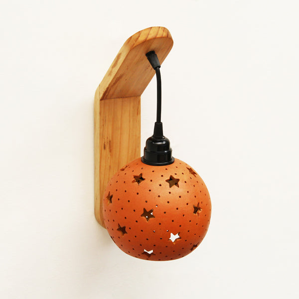 GLO Star Wall Light with Wooden Holder - Design 1