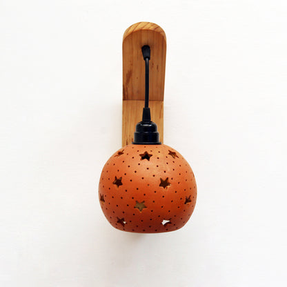 GLO Star Wall Light with Wooden Holder - Design 1