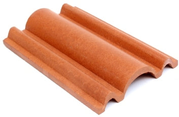 ROUND CHANNEL Natural Terracotta Architectural Tiles (2 Pieces Sample Pack)