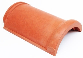 ROUND RIDGE Natural Terracotta Barrel Ridge Cap Tiles (2 Pieces Sample Pack)