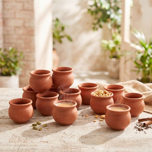 Traditional Handi Kullad Natural Terracotta Party Pack | 125ml, Set of 12