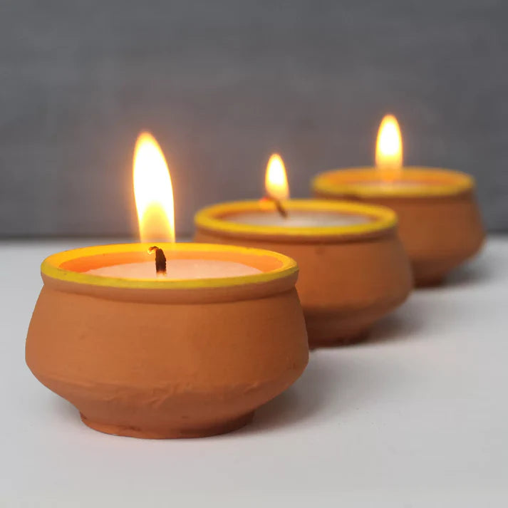 3 Variants (Handi/Ball/Cup) Terracotta Candles Set of 12