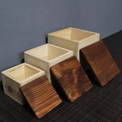 Nested Wooden BOX set of 3: Tabletop Organizer