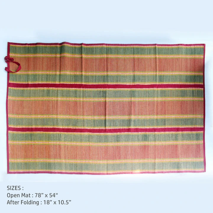 Foldable Mat (Madur) with Handle (FH) : Best Natural Carpet like Designed Mat for Indoor
