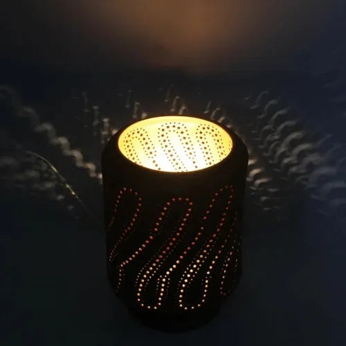 Barrel (XL) Wooden Base Table Light