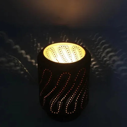 Barrel (XL) Wooden Base Table Light