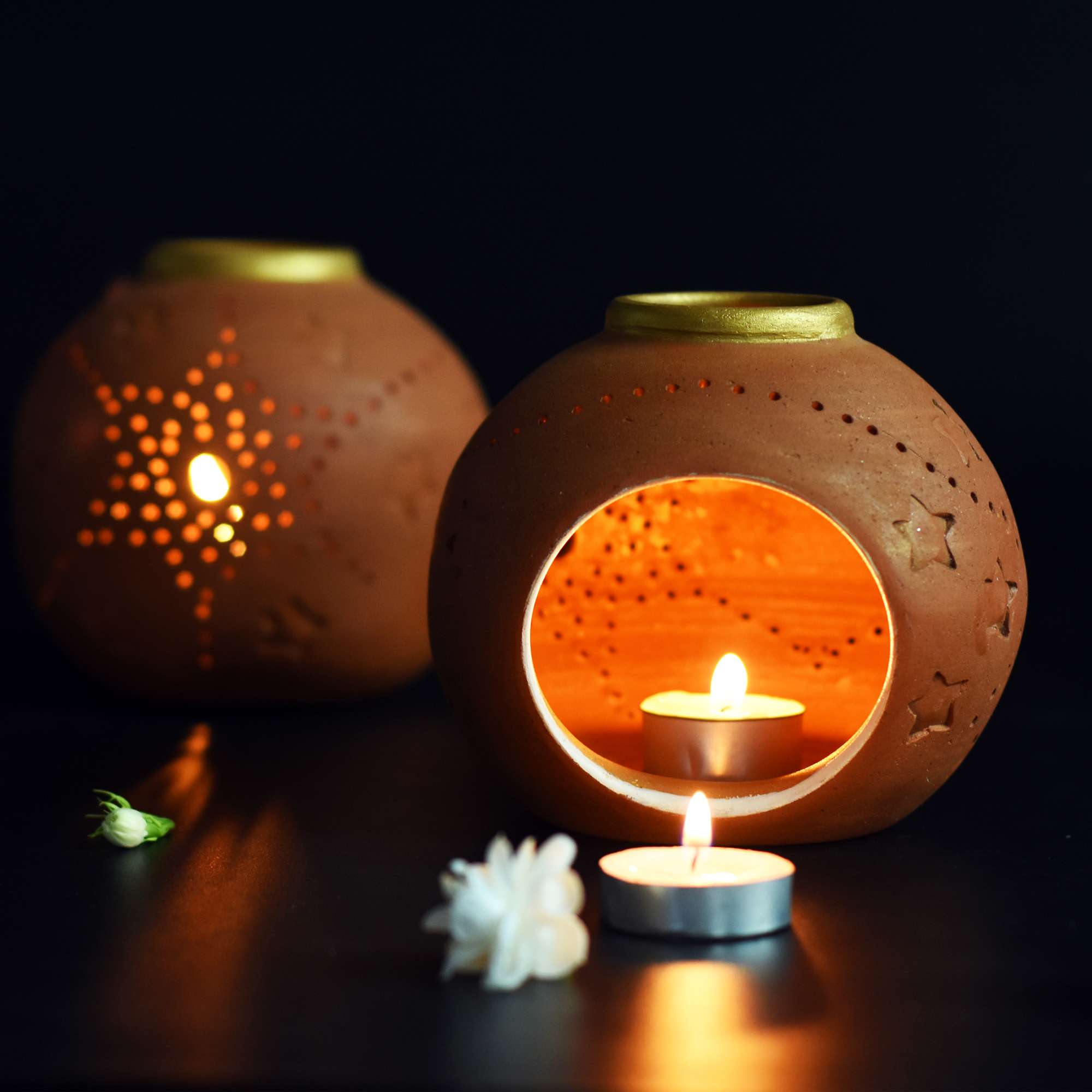 Pot DABAR Candle Holder 4pcs - CraftLipi - Handmade Products Made with  Love and Care in Villages of INDIA Candle Stand