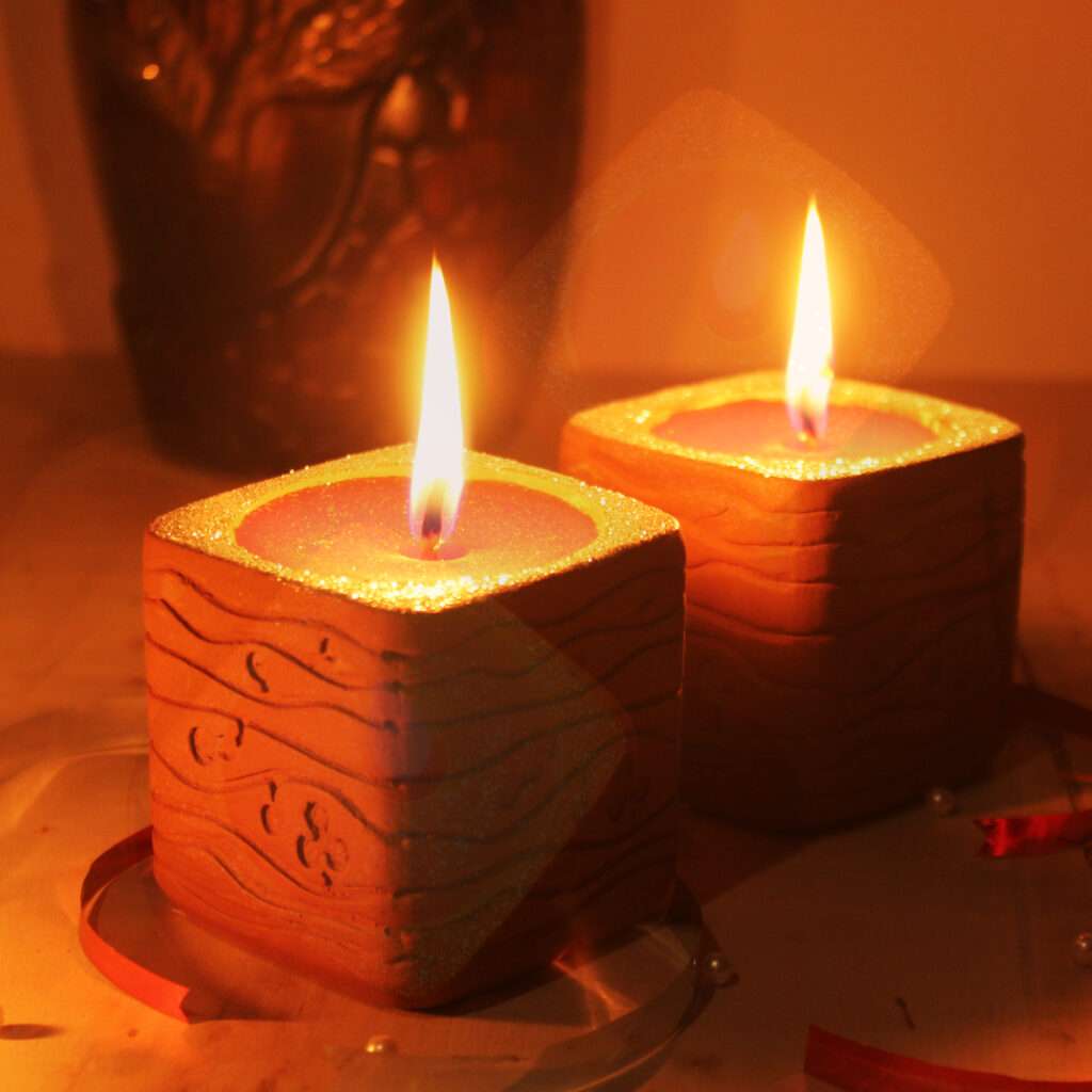 Pot DABAR Candle Holder 4pcs - CraftLipi - Handmade Products Made with  Love and Care in Villages of INDIA Candle Stand